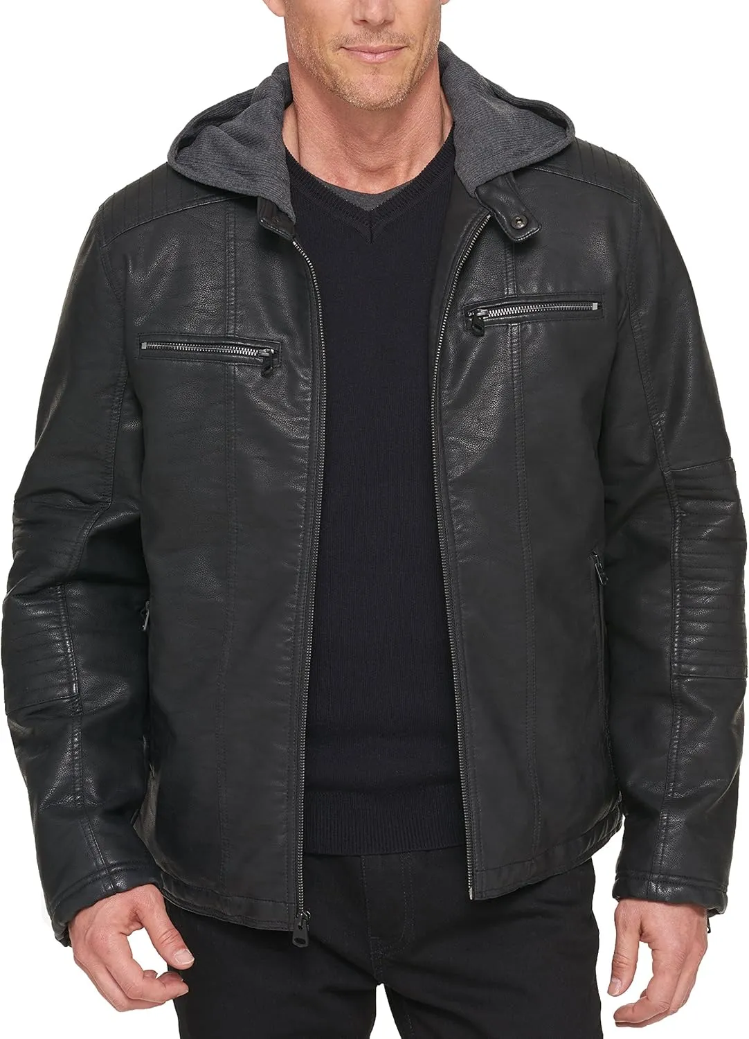 Levi's mens Faux Leather Racer Jacket