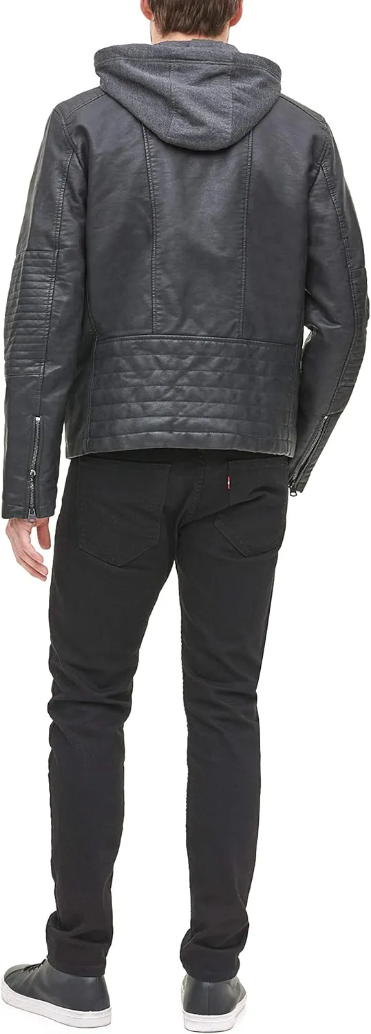 Levi's mens Faux Leather Racer Jacket