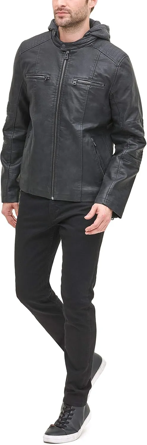 Levi's mens Faux Leather Racer Jacket