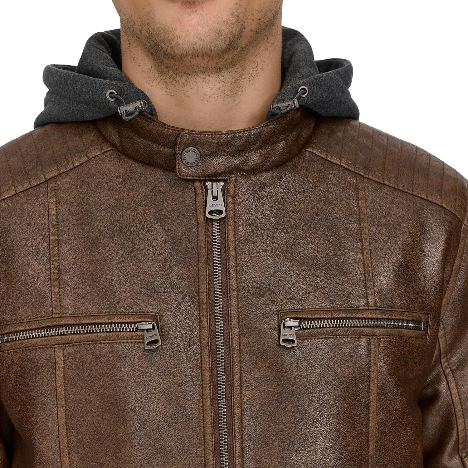 Levi's mens Faux Leather Racer Jacket