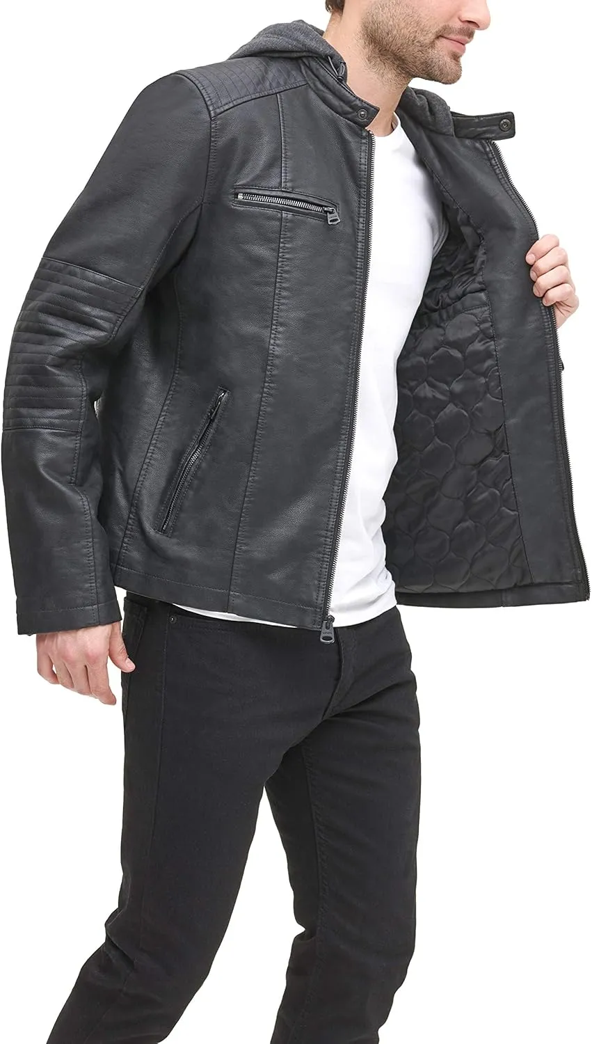 Levi's mens Faux Leather Racer Jacket