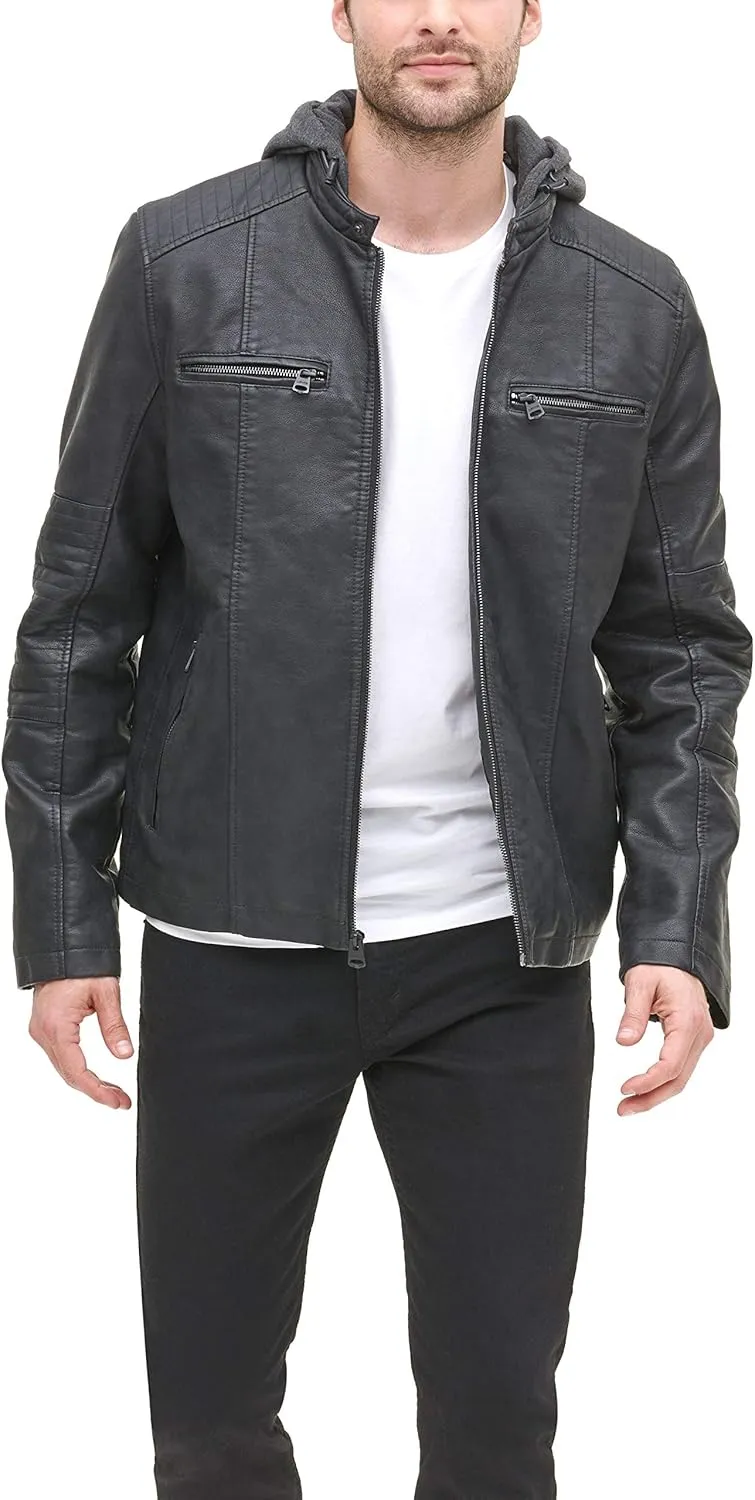 Levi's mens Faux Leather Racer Jacket