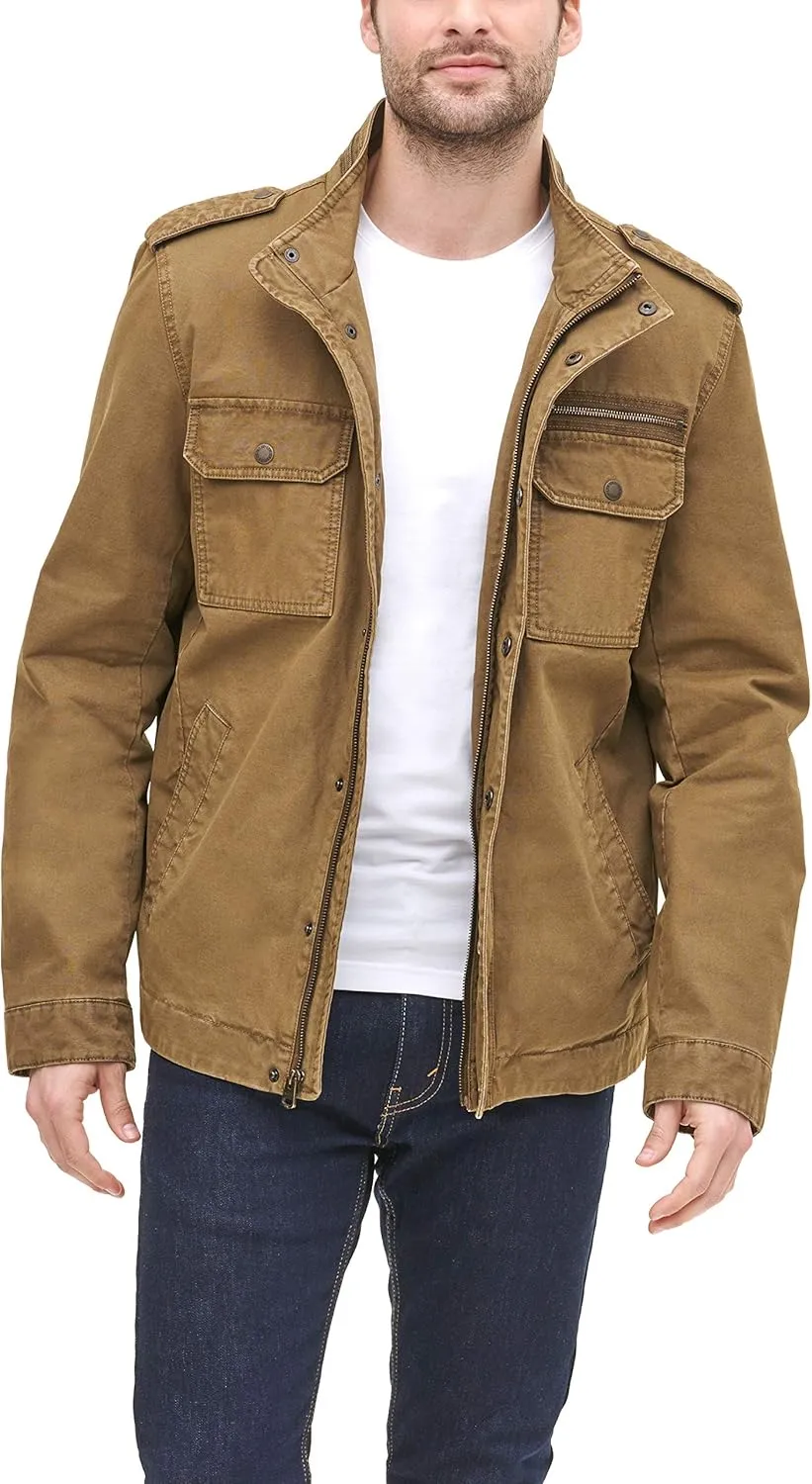 Levi's Mens Washed Cotton Military Jacket (Regular & Big & Tall Sizes)