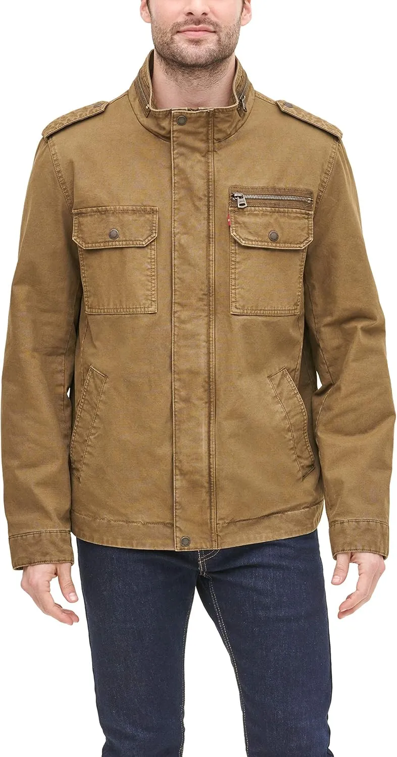 Levi's Mens Washed Cotton Military Jacket (Regular & Big & Tall Sizes)
