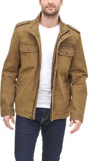 Levi's Mens Washed Cotton Military Jacket (Regular & Big & Tall Sizes)