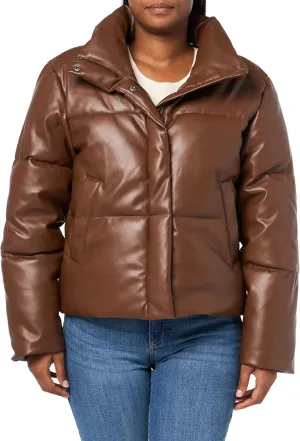Levi's Women's Vegan Leather Quilted Shorty Puffer