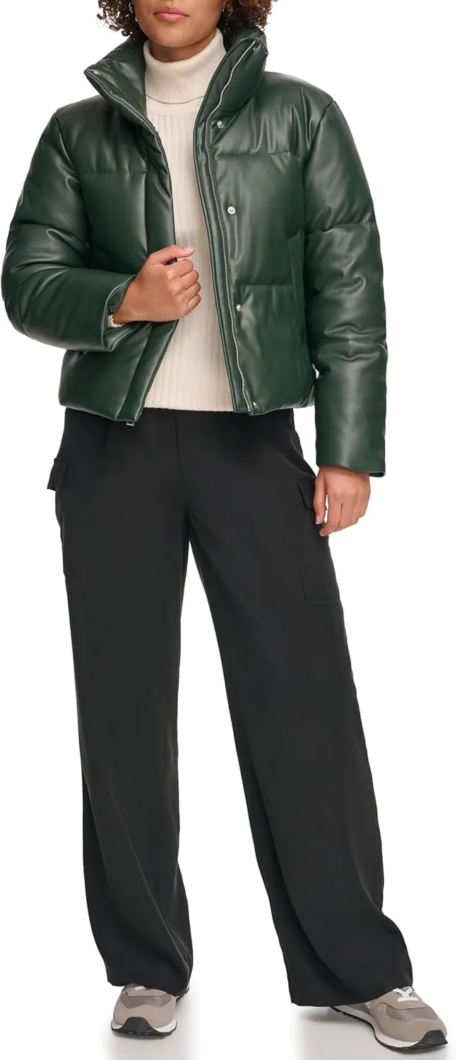 Levi's Women's Vegan Leather Quilted Shorty Puffer