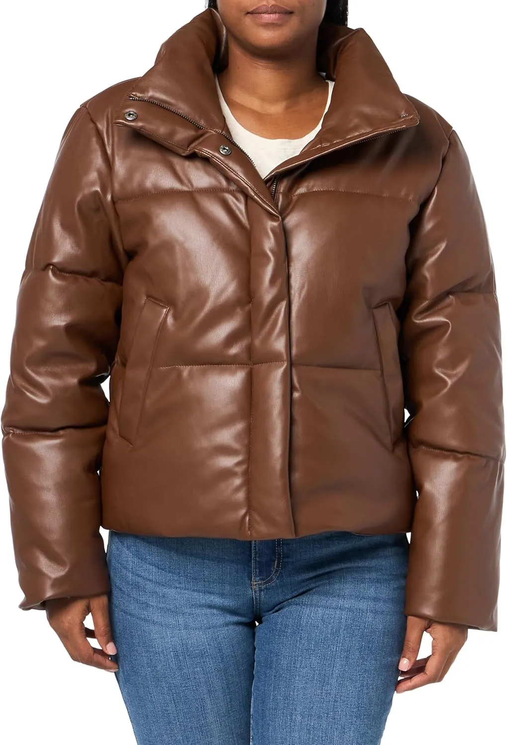 Levi's Women's Vegan Leather Quilted Shorty Puffer