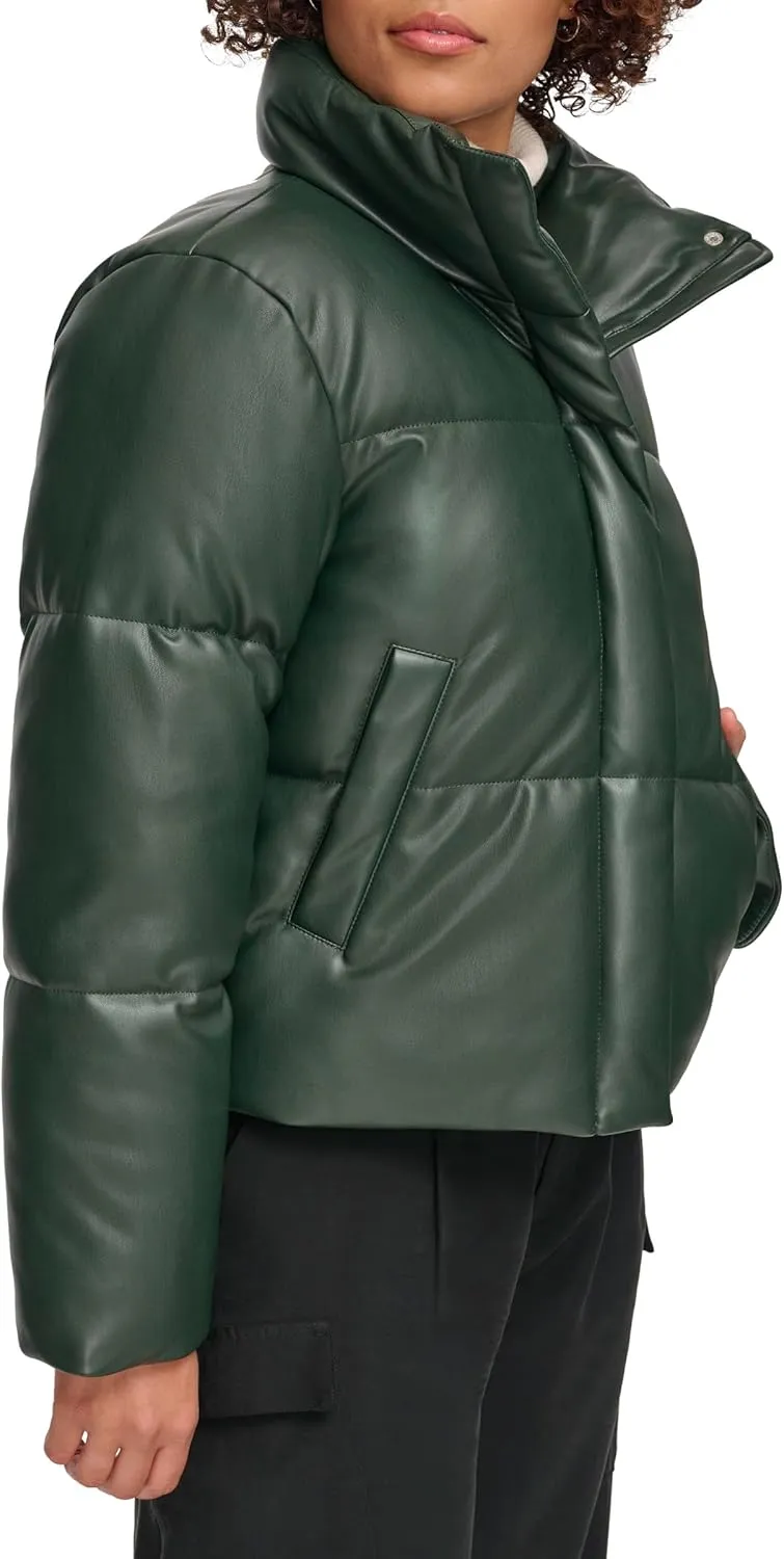 Levi's Women's Vegan Leather Quilted Shorty Puffer