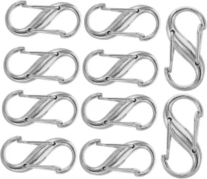 LIFKOME Djustable Bag Chain Buckles 10pcs Metal Handbag Buckles Fastening Lock Features for Shoulder Bag Repair Decorati Silver
