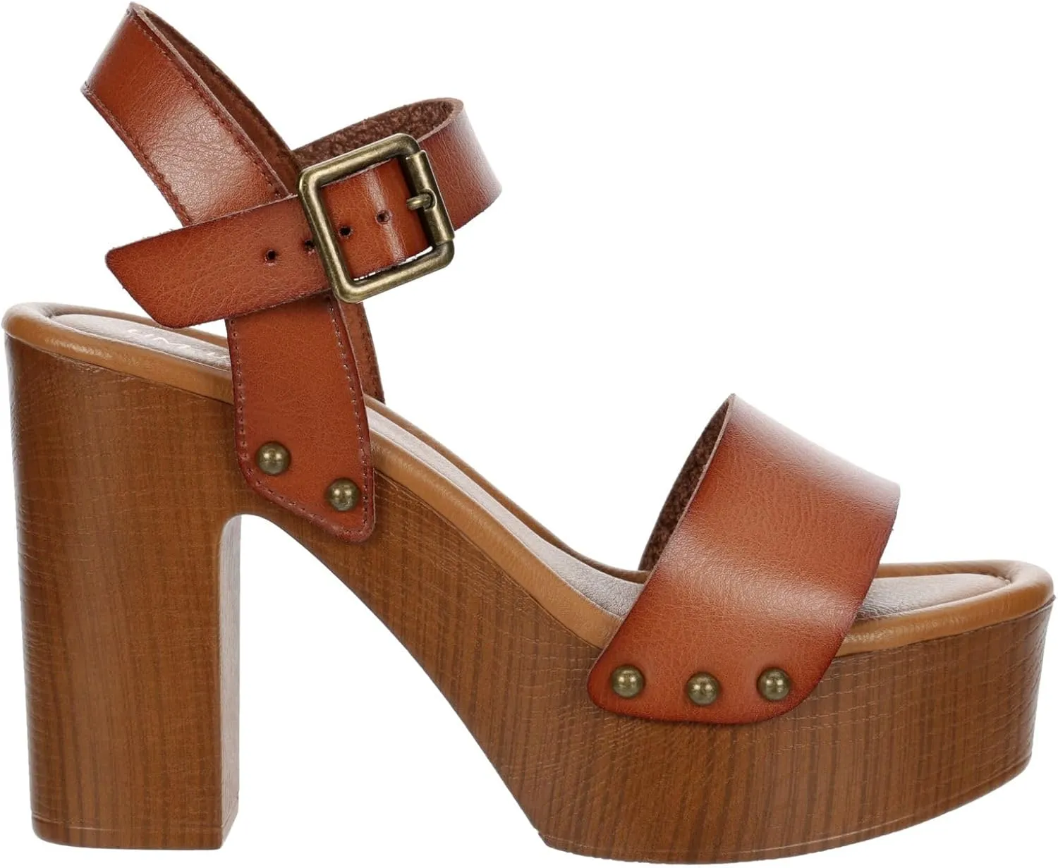 Limelight April Apple - Women's Faux Wooden High Heeled Platform Dress Sandals