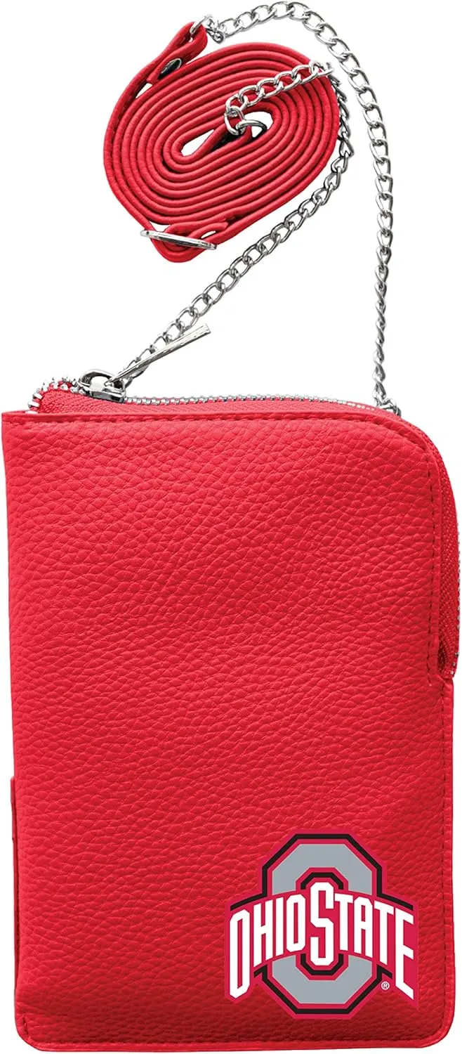 Littlearth womens NCAA Ohio State Buckeyes Pebble Smart Crossbody Purse, Team Color, 7.25” x 5"