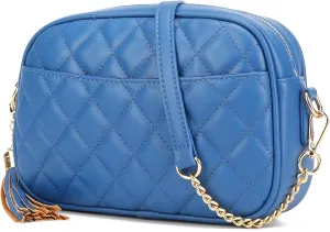 lola mae Quilted Crossbody Bag, Medium Lightweight Shoulder Purse Top Zipper Tassel Accent