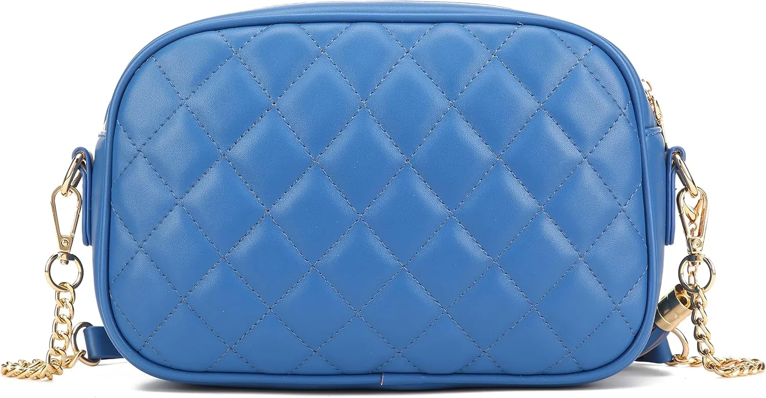 lola mae Quilted Crossbody Bag, Medium Lightweight Shoulder Purse Top Zipper Tassel Accent