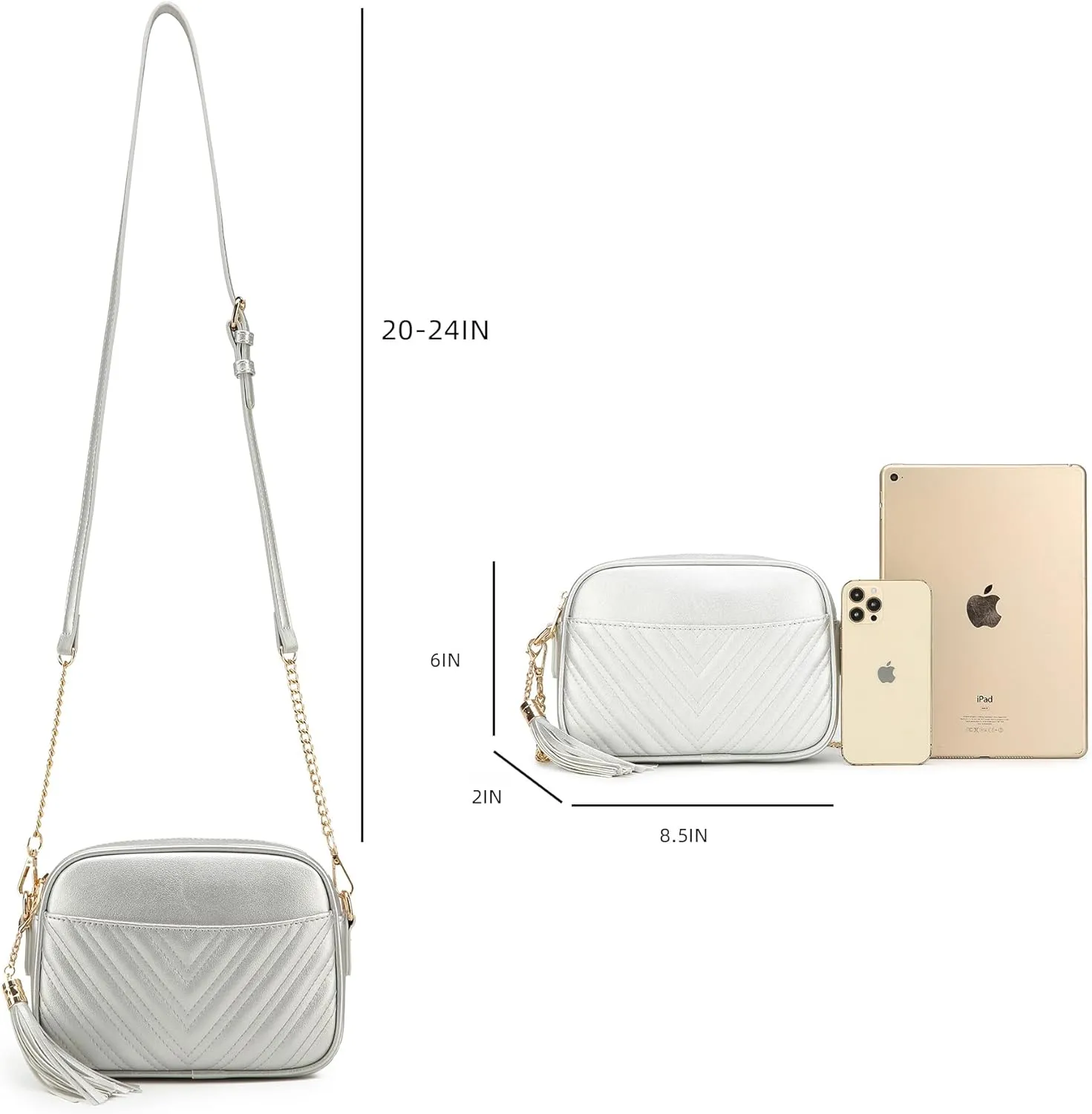 lola mae Quilted Crossbody Bag, Trendy Design Shoulder Purse