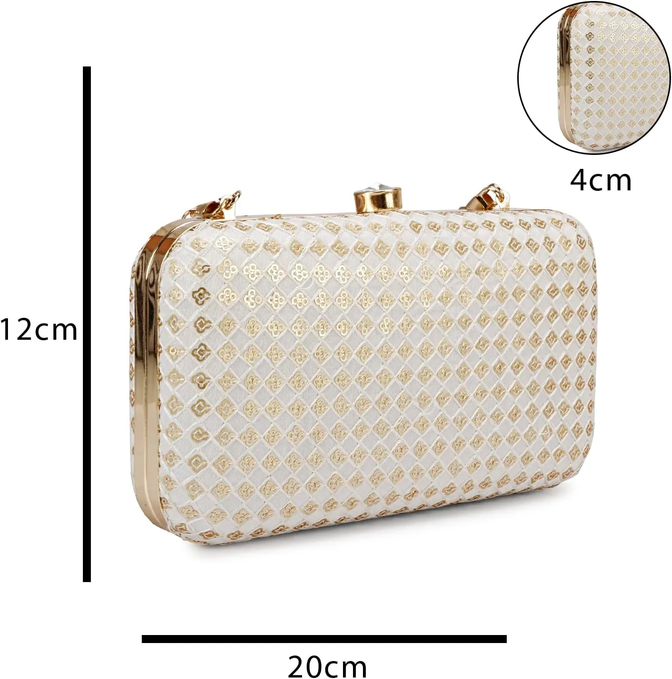 LONGING TO BUY Hand Crafted Designer Box Clutch - Zari Embroidery For Women