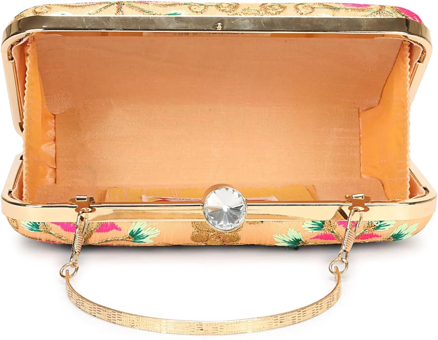 LONGING TO BUY Hand Crafted Designer Box Clutch - Zari Embroidery For Women