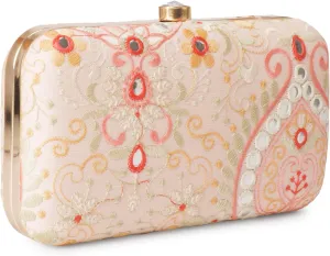 LONGING TO BUY Hand Crafted Designer Box Clutch - Zari Embroidery For Women