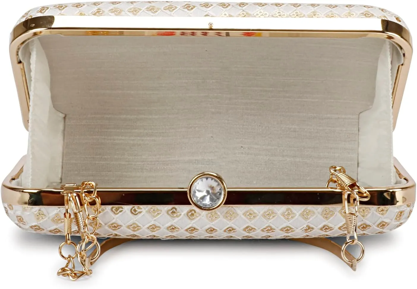 LONGING TO BUY Hand Crafted Designer Box Clutch - Zari Embroidery For Women