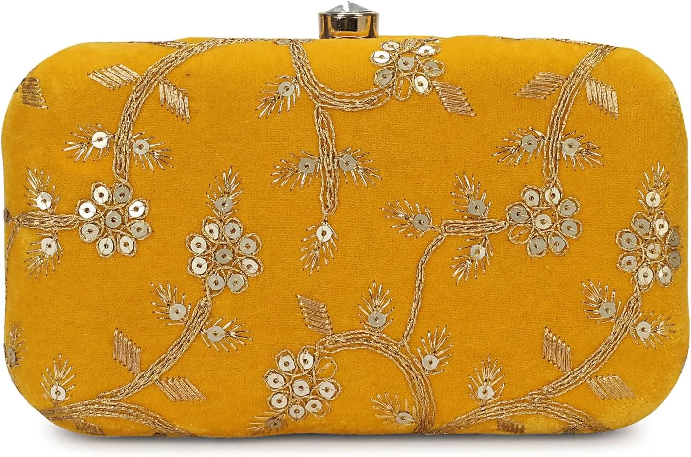 LONGING TO BUY Hand Crafted Designer Box Clutch - Zari Embroidery For Women