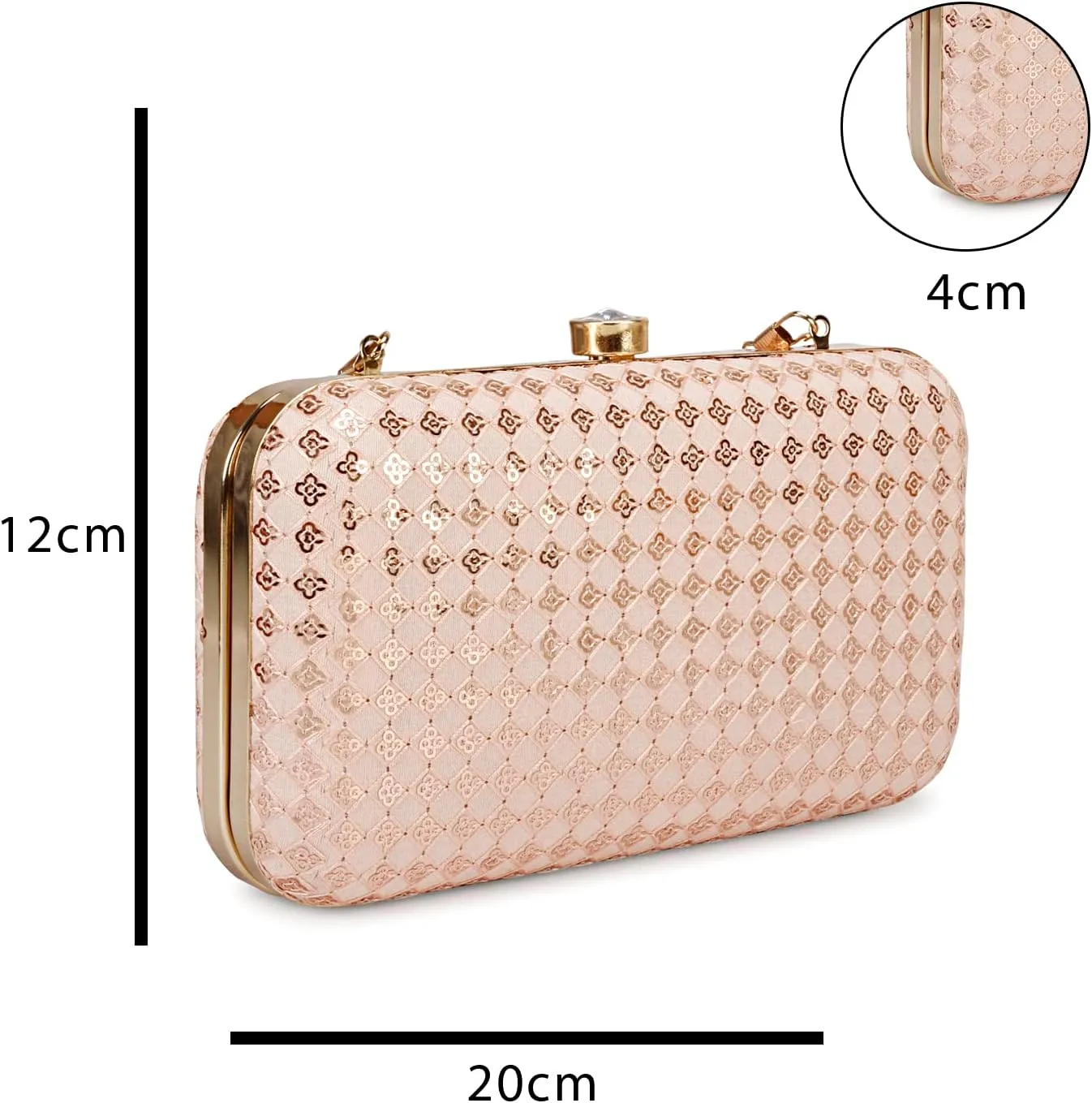 LONGING TO BUY Hand Crafted Designer Box Clutch - Zari Embroidery For Women