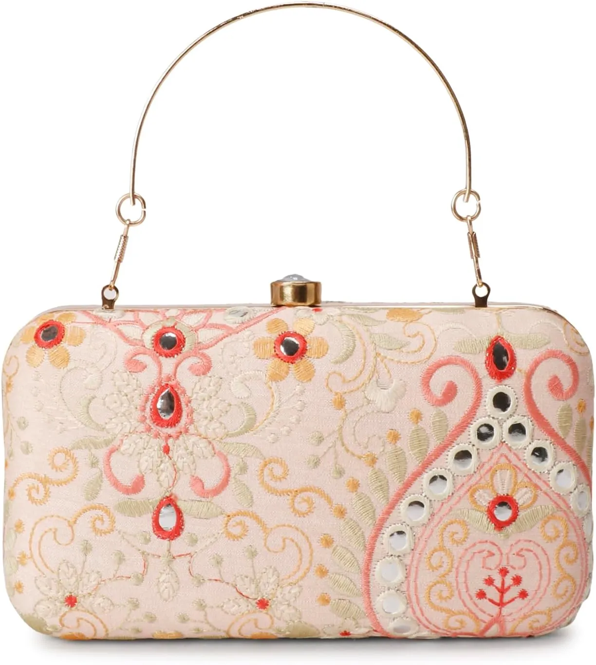 LONGING TO BUY Hand Crafted Designer Box Clutch - Zari Embroidery For Women