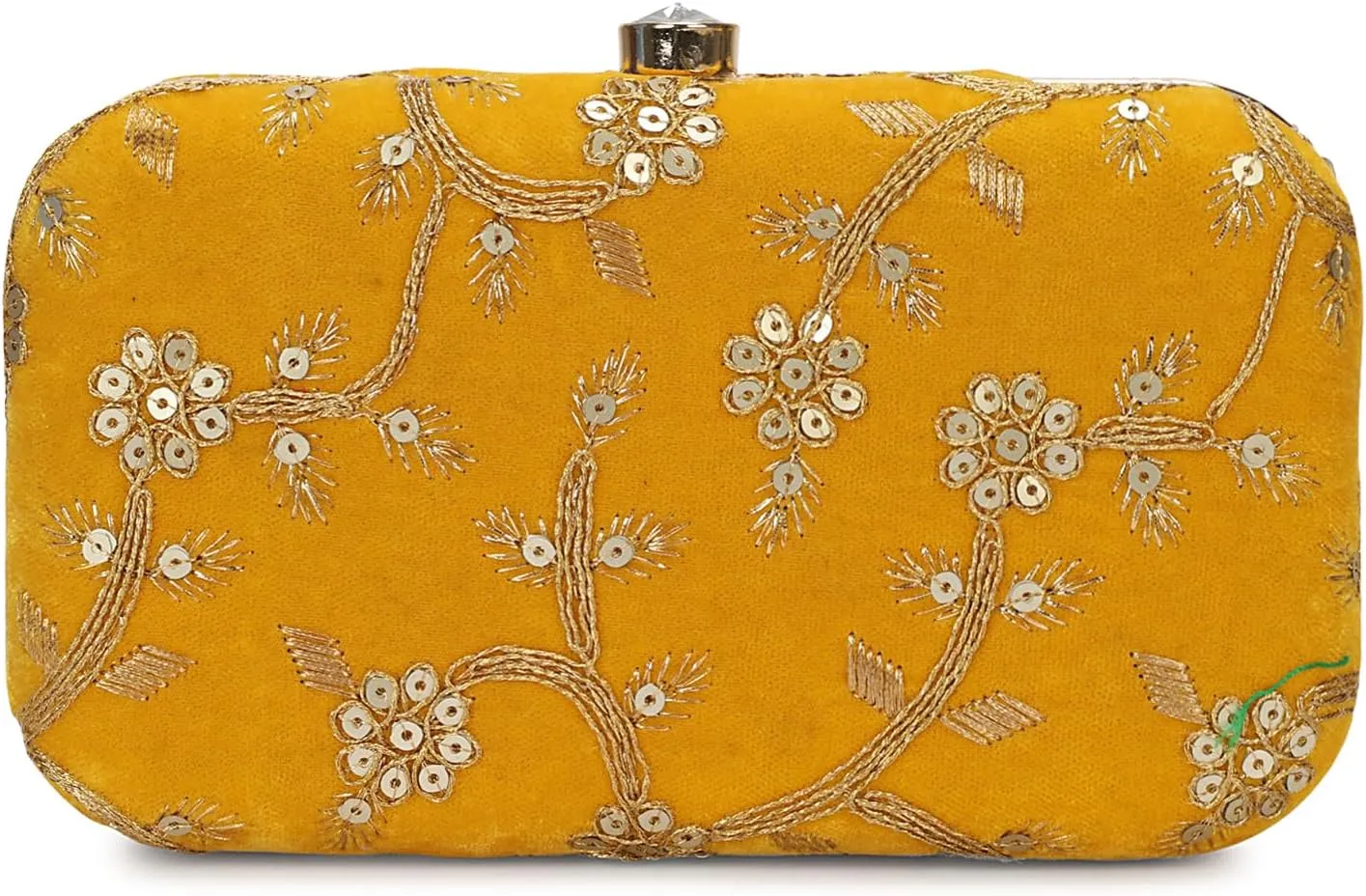 LONGING TO BUY Hand Crafted Designer Box Clutch - Zari Embroidery For Women