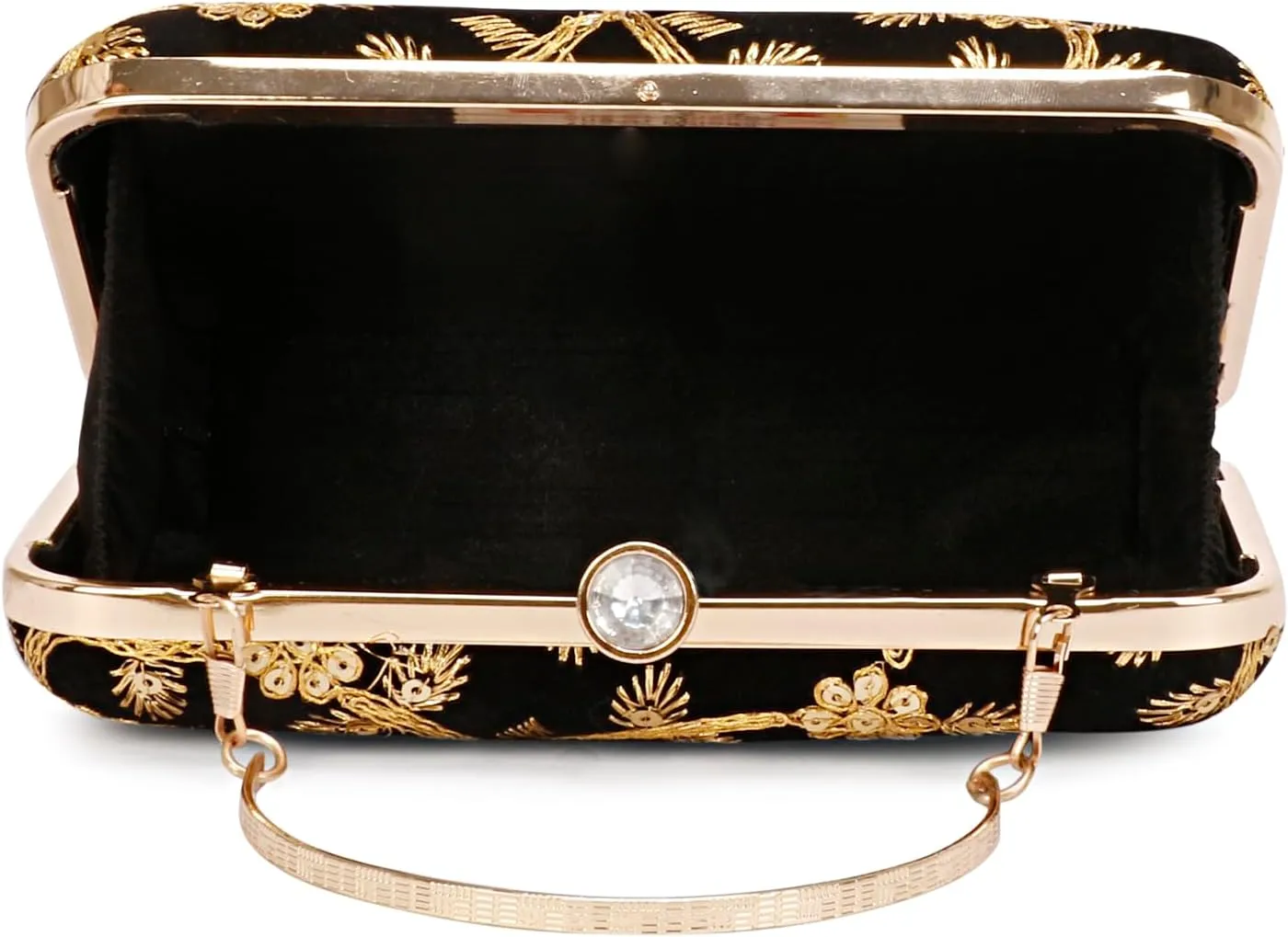 LONGING TO BUY Hand Crafted Designer Box Clutch - Zari Embroidery For Women