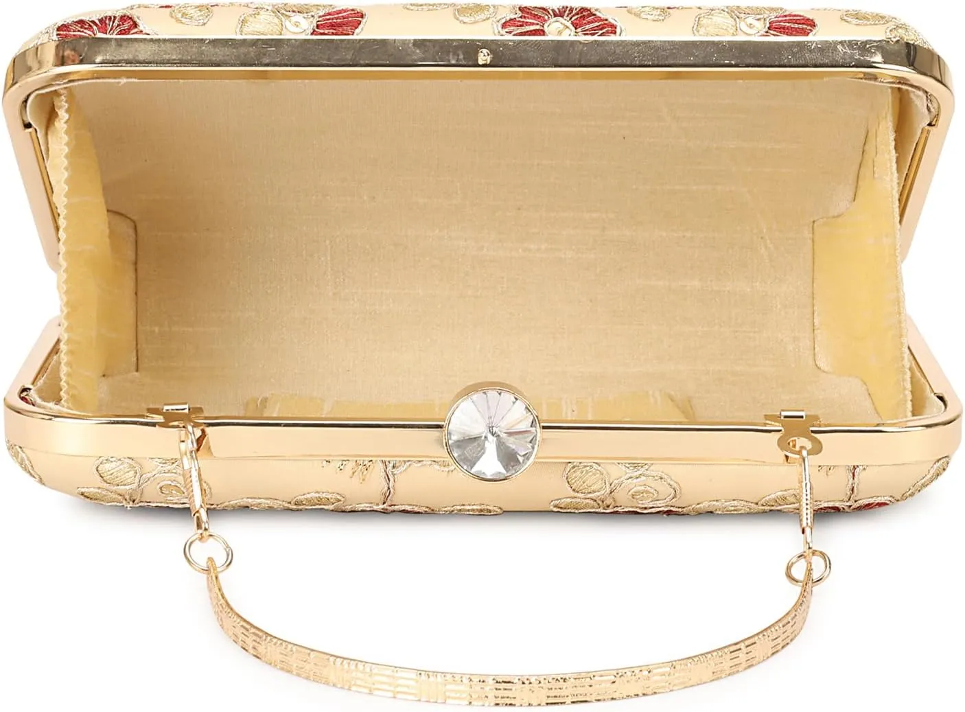 LONGING TO BUY Hand Crafted Designer Box Clutch - Zari Embroidery For Women