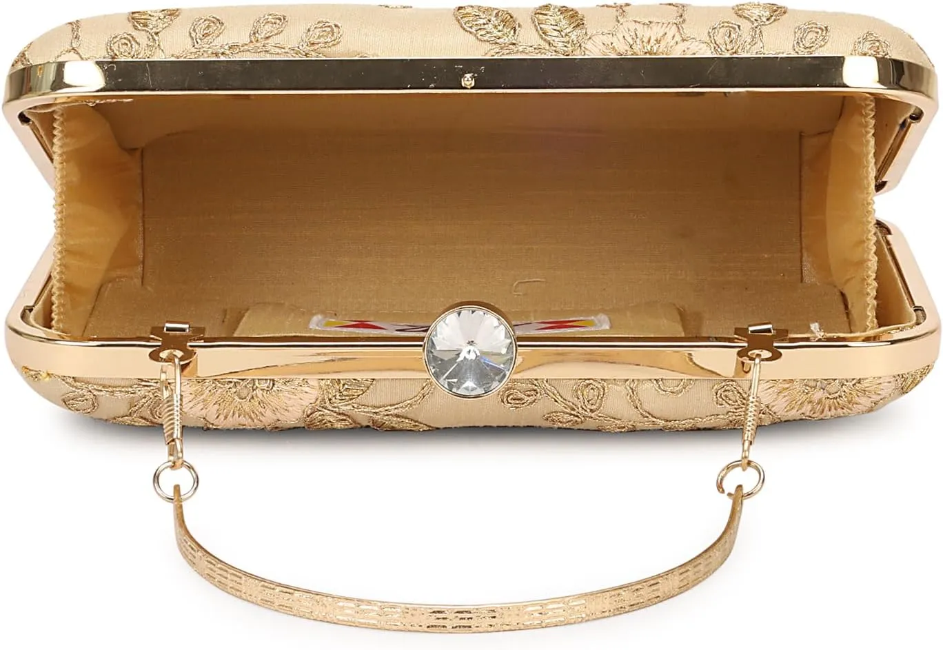LONGING TO BUY Hand Crafted Designer Box Clutch - Zari Embroidery For Women
