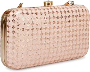 LONGING TO BUY Hand Crafted Designer Box Clutch - Zari Embroidery For Women