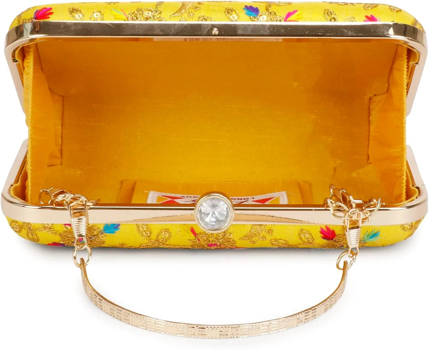 LONGING TO BUY Hand Crafted Designer Box Clutch - Zari Embroidery For Women