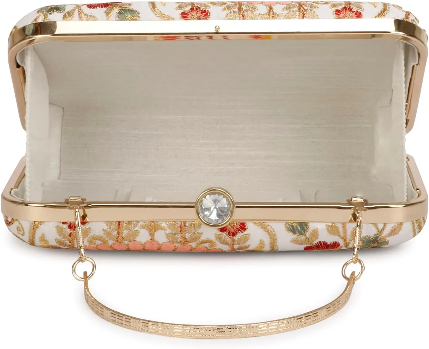 LONGING TO BUY Hand Crafted Designer Box Clutch - Zari Embroidery For Women