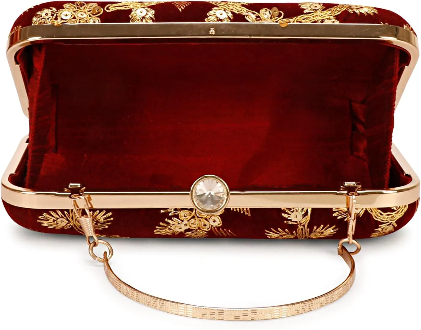 LONGING TO BUY Hand Crafted Designer Box Clutch - Zari Embroidery For Women