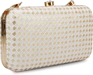 LONGING TO BUY Hand Crafted Designer Box Clutch - Zari Embroidery For Women