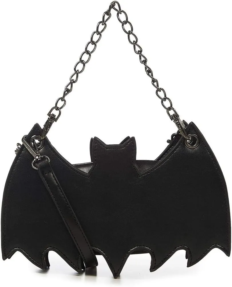 Lost Queen Black Celebration Gothic Bat Horror Girls Ladies Shoulder Handbag