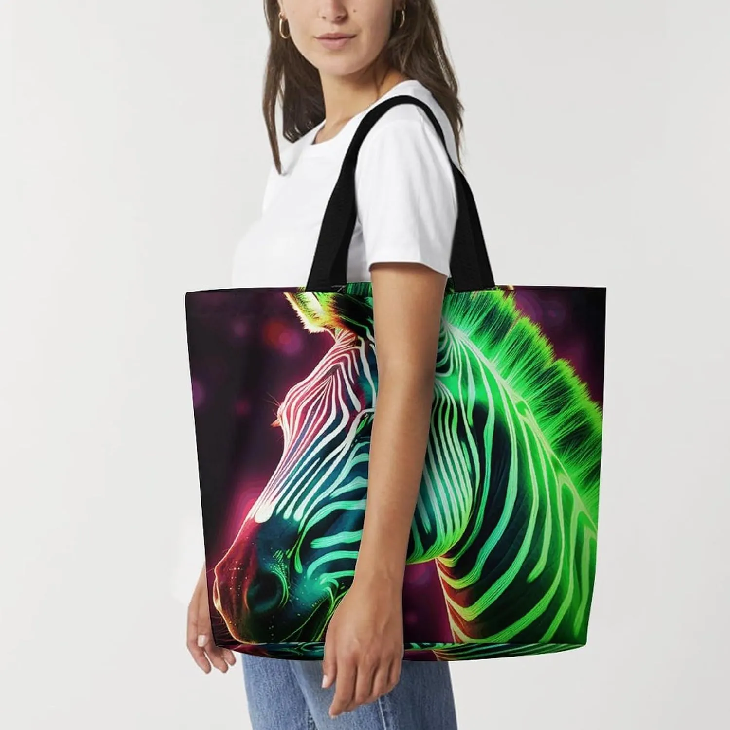 Louvre Museum in Paris Tote Bags, Reusable Grocery Bags, Large Shopping Bag, Shoulder Bag for Women