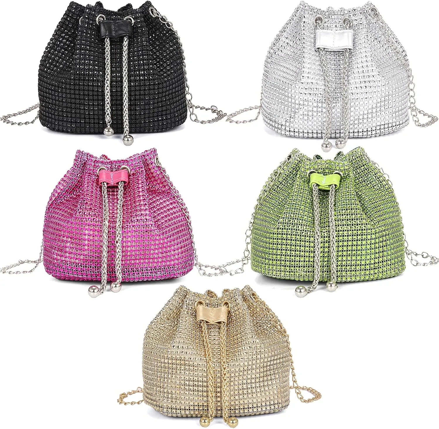 Luxury Rhinestone Bucket Bag Fashion Chain Shoulder Crossbody Bag For Women Personality Versatile Temperament Shoulder Bags