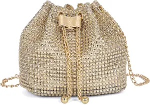 Luxury Rhinestone Bucket Bag Fashion Chain Shoulder Crossbody Bag For Women Personality Versatile Temperament Shoulder Bags