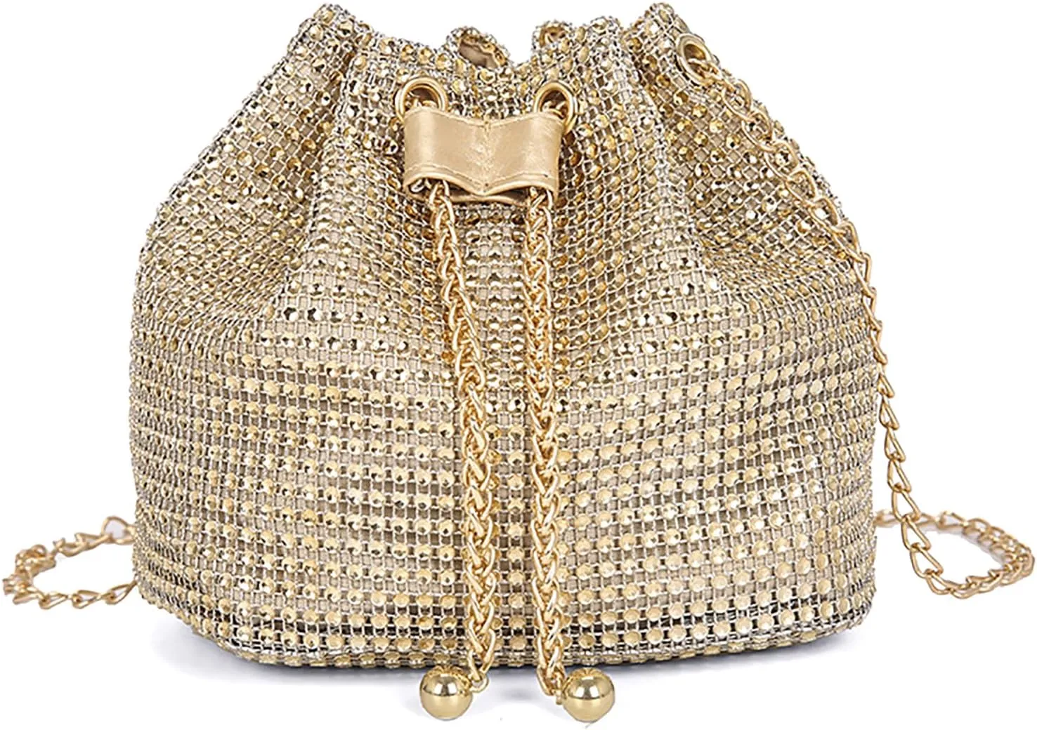 Luxury Rhinestone Bucket Bag Fashion Chain Shoulder Crossbody Bag For Women Personality Versatile Temperament Shoulder Bags