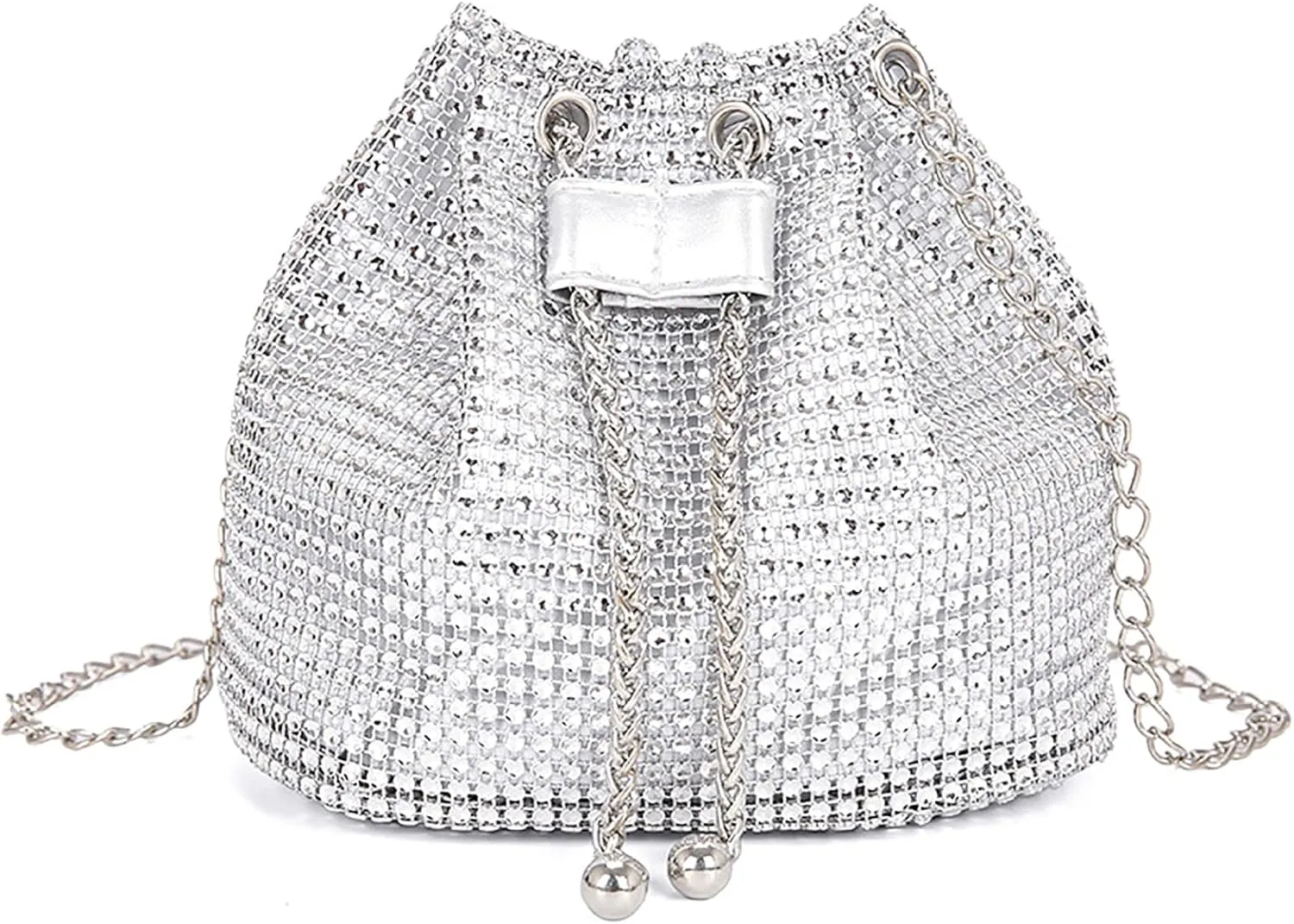 Luxury Rhinestone Bucket Bag Fashion Chain Shoulder Crossbody Bag For Women Personality Versatile Temperament Shoulder Bags