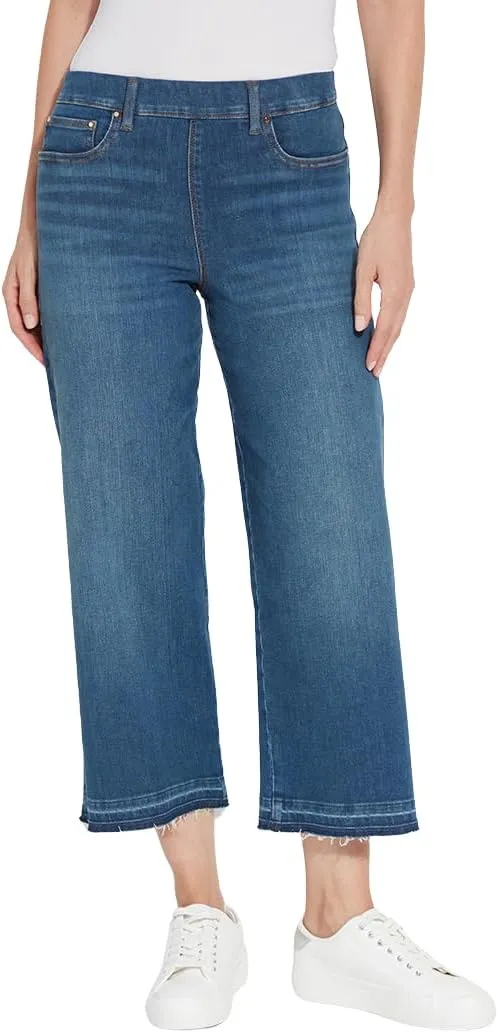 Lyssé Denim Frances Cropped Jeans – Wide Leg Crop Jeans for Women, Premium Woven Stretch Jeans with Holding Power