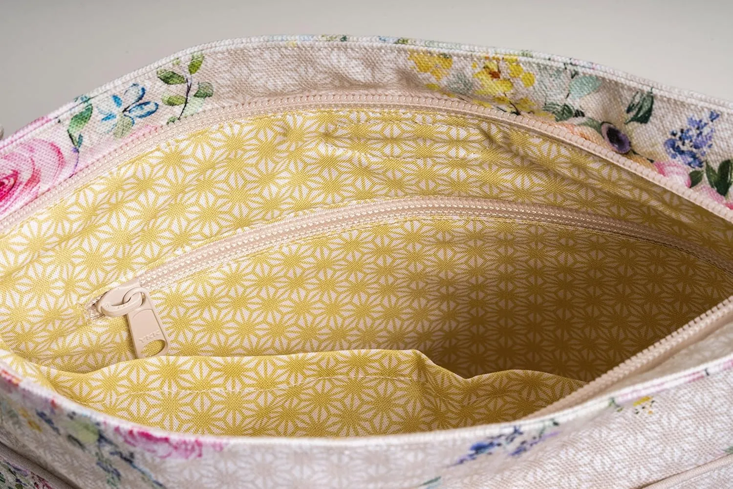 Maison d' Hermine Cross Body Bag Cotton Adjustable Shoulder Strap Hand Bag Tote purse with Zippered & Slip Pockets
