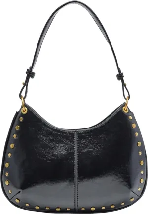 MakeMeChic Women's Faux Leather Shoulder Handbag Studded Top Handle Y2k Underarm Bag