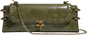 MakeMeChic Women's Flap Clutch Faux Leather Crossbody Bag Chain Strap Shoulder Handbags Retro Purse