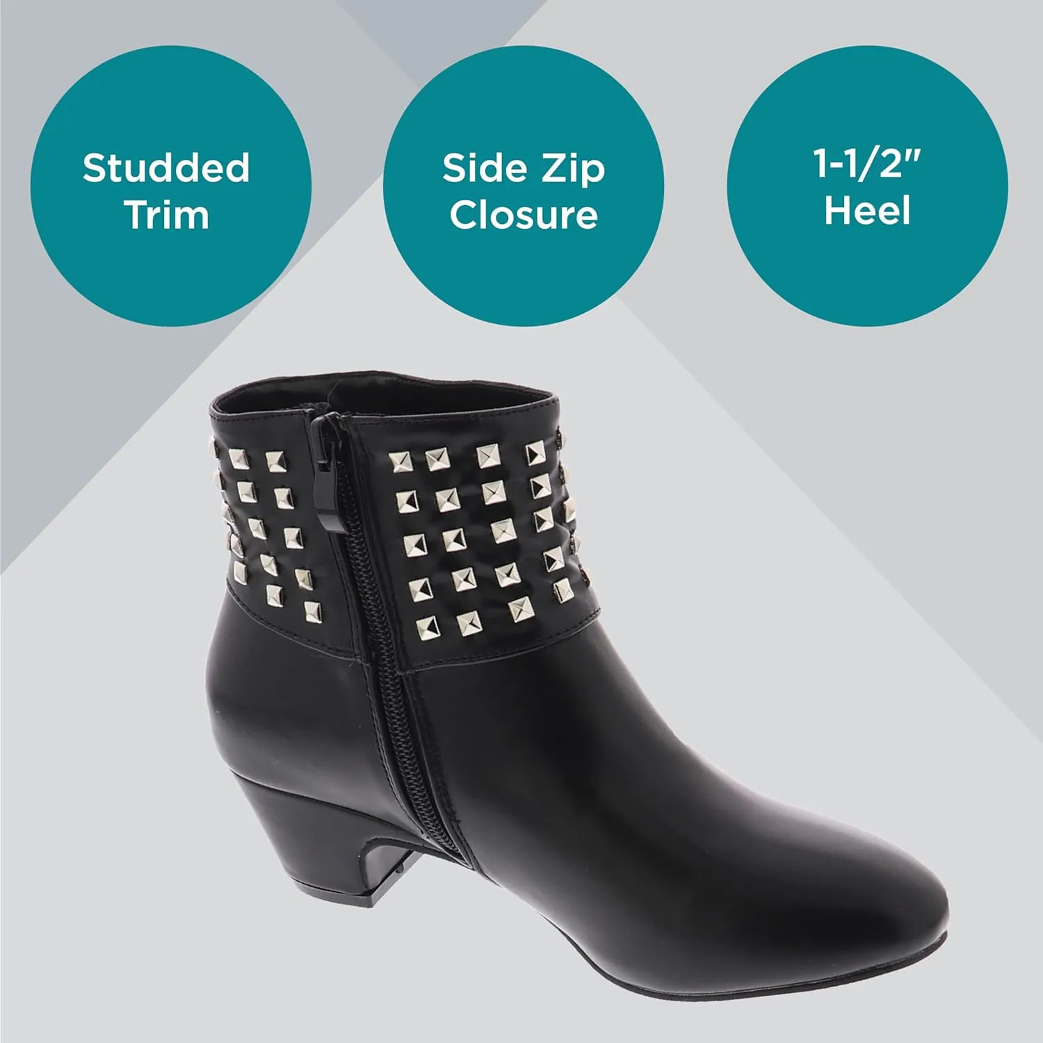 Masseys Women's Presley Studded Low Heel Ankle Boot