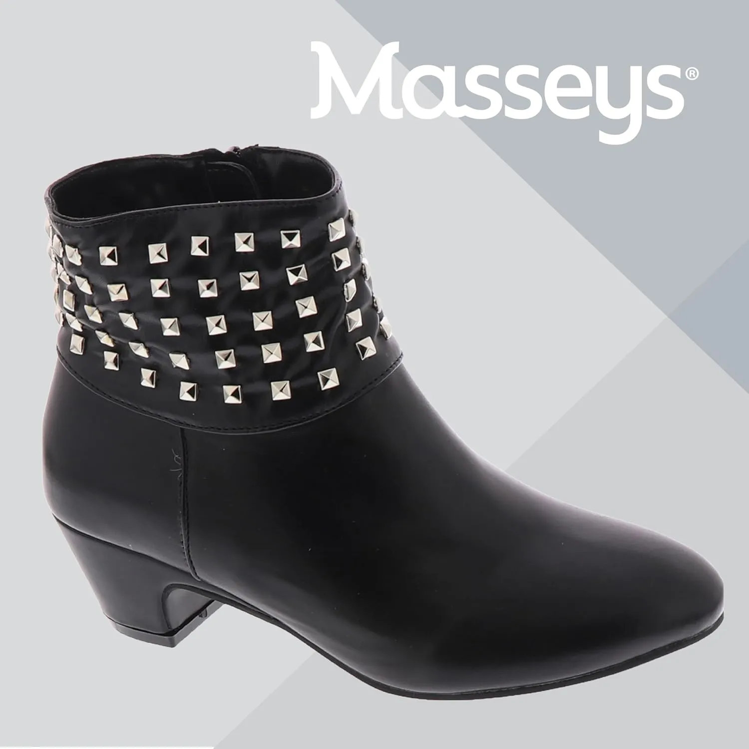 Masseys Women's Presley Studded Low Heel Ankle Boot