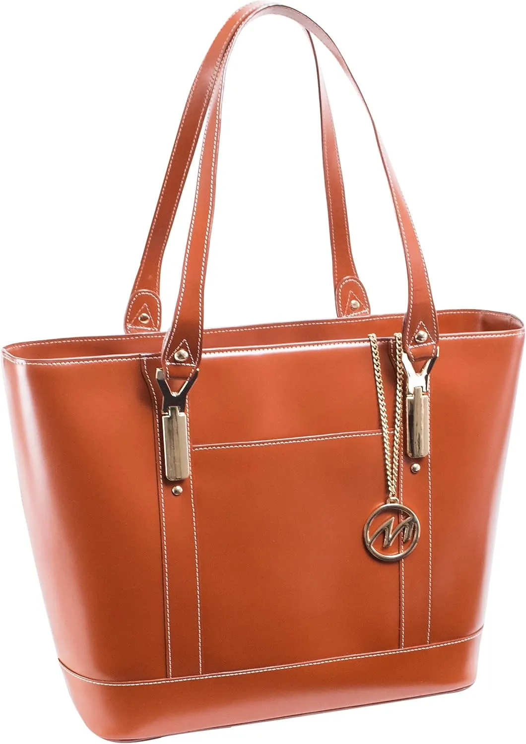 McKlein Leather Ladies' Tote with Tablet Pocket- ARYA- Brown