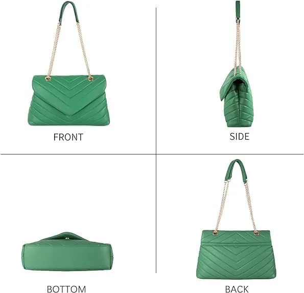MECOLOR Women’s Fashion Crossbody Bags Lightweight Adjustable Chain Strap Quilted Designer Popular Handbags Shoulder Bag