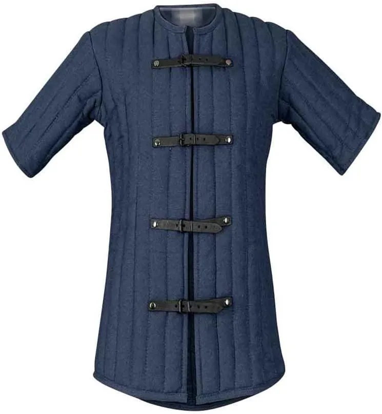 Medieval AketonJAcket Gambeson Armor Cotton Fabric Thick Padded Short Sleeveless Coat SCA Size(S-7XL)
